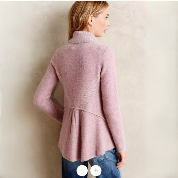 Anthropologie MOTH Draped Lavender Cashmere Cardigan - Picture 3 of 6